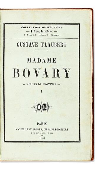 FLAUBERT, GUSTAVE. Madame Bovary. Moeurs de Province.